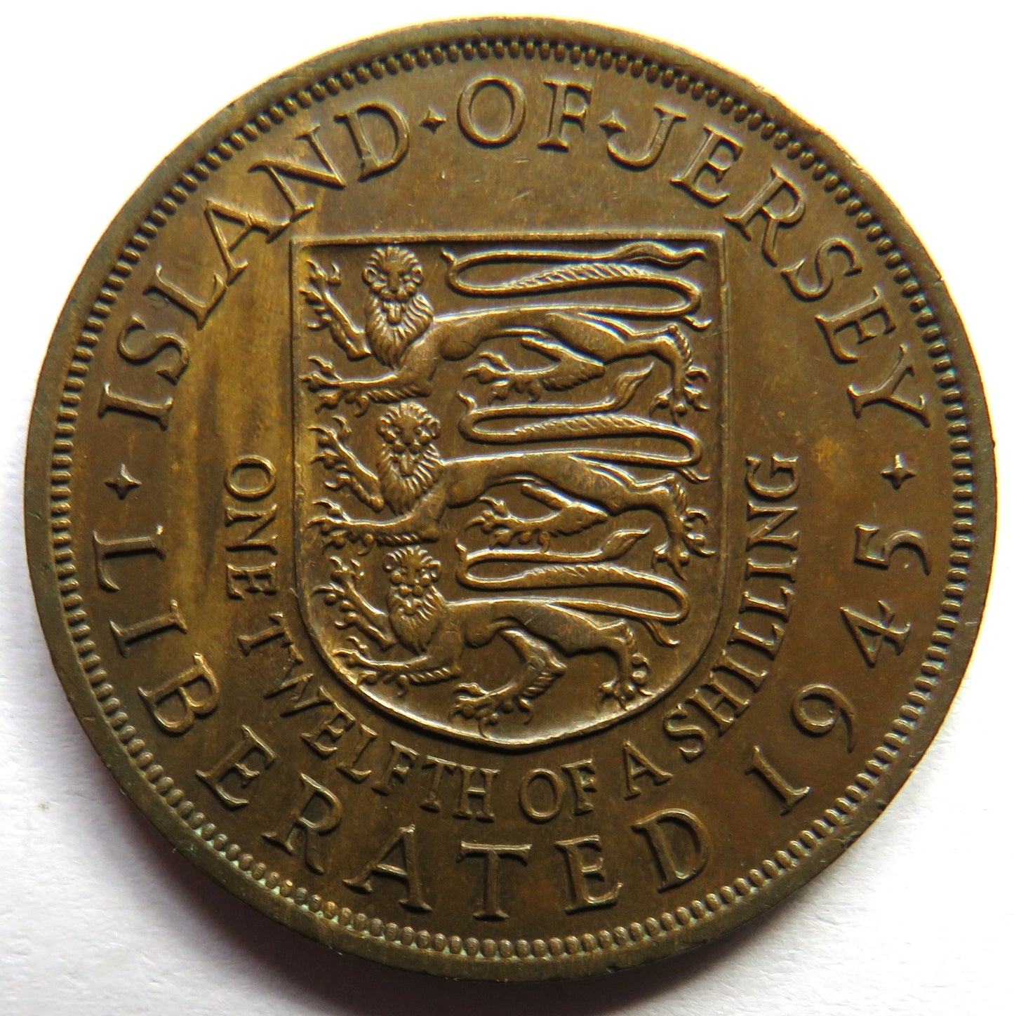 1945 King George VI Jersey 1/12 Shilling Coin