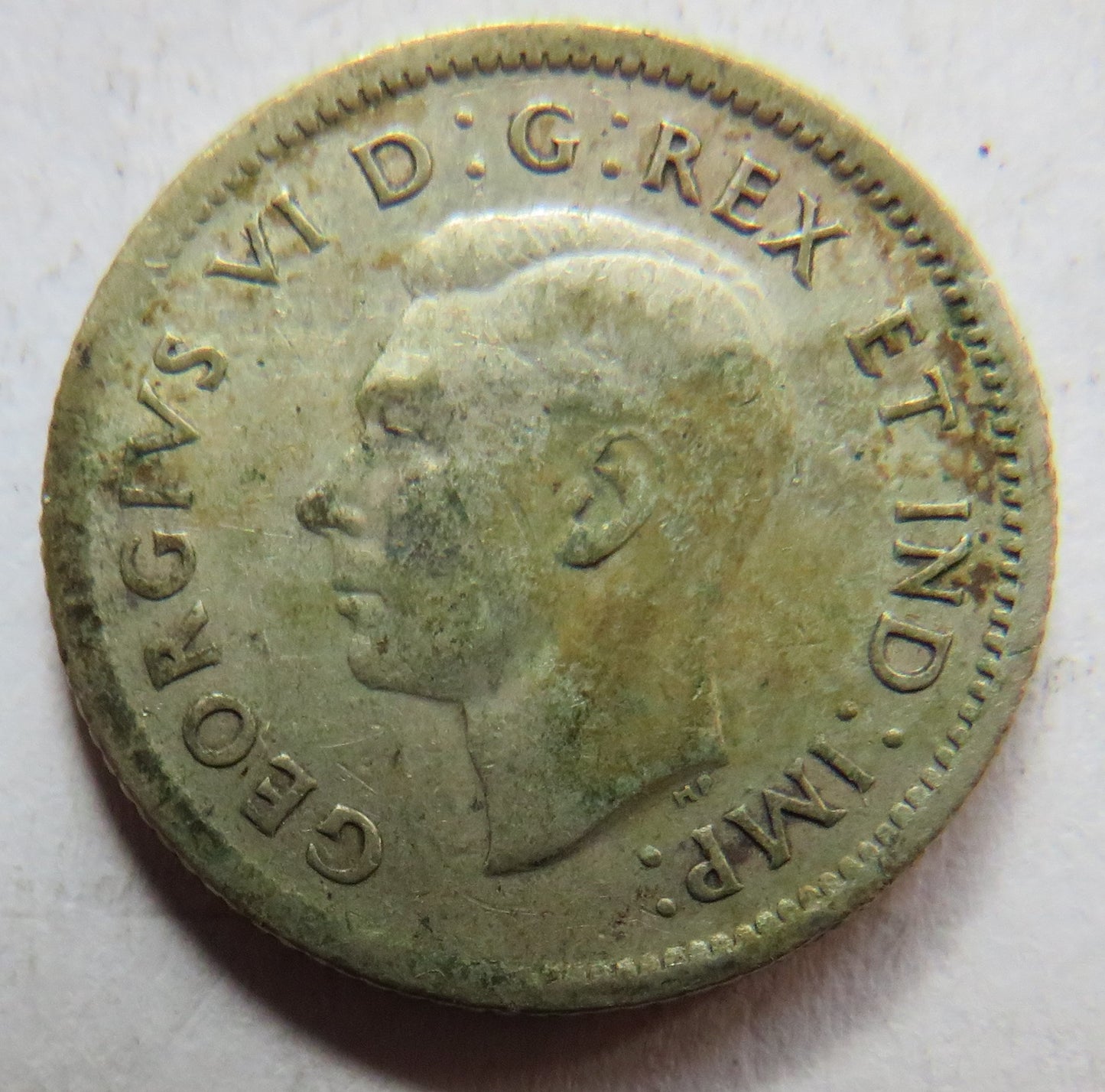 1940 King George VI Canada Silver 10 Cents Coin