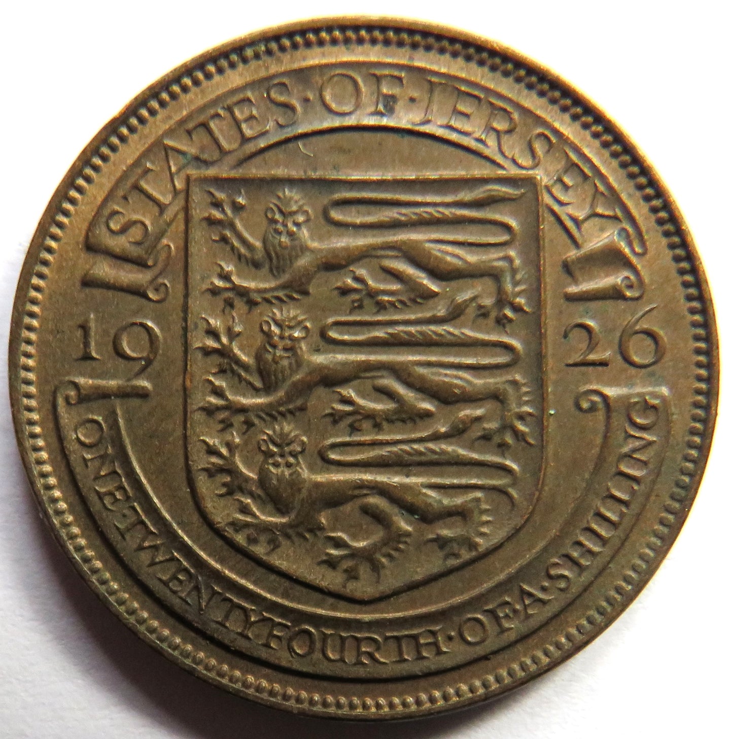 1926 King George V States of Jersey 1/24th of Shilling Coin