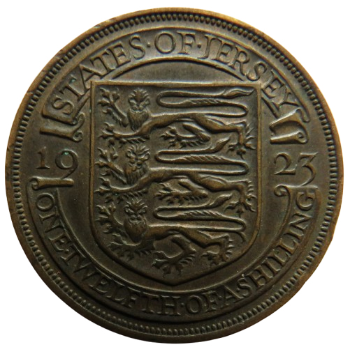1923 King George V Jersey 1/12th of a Shilling Coin