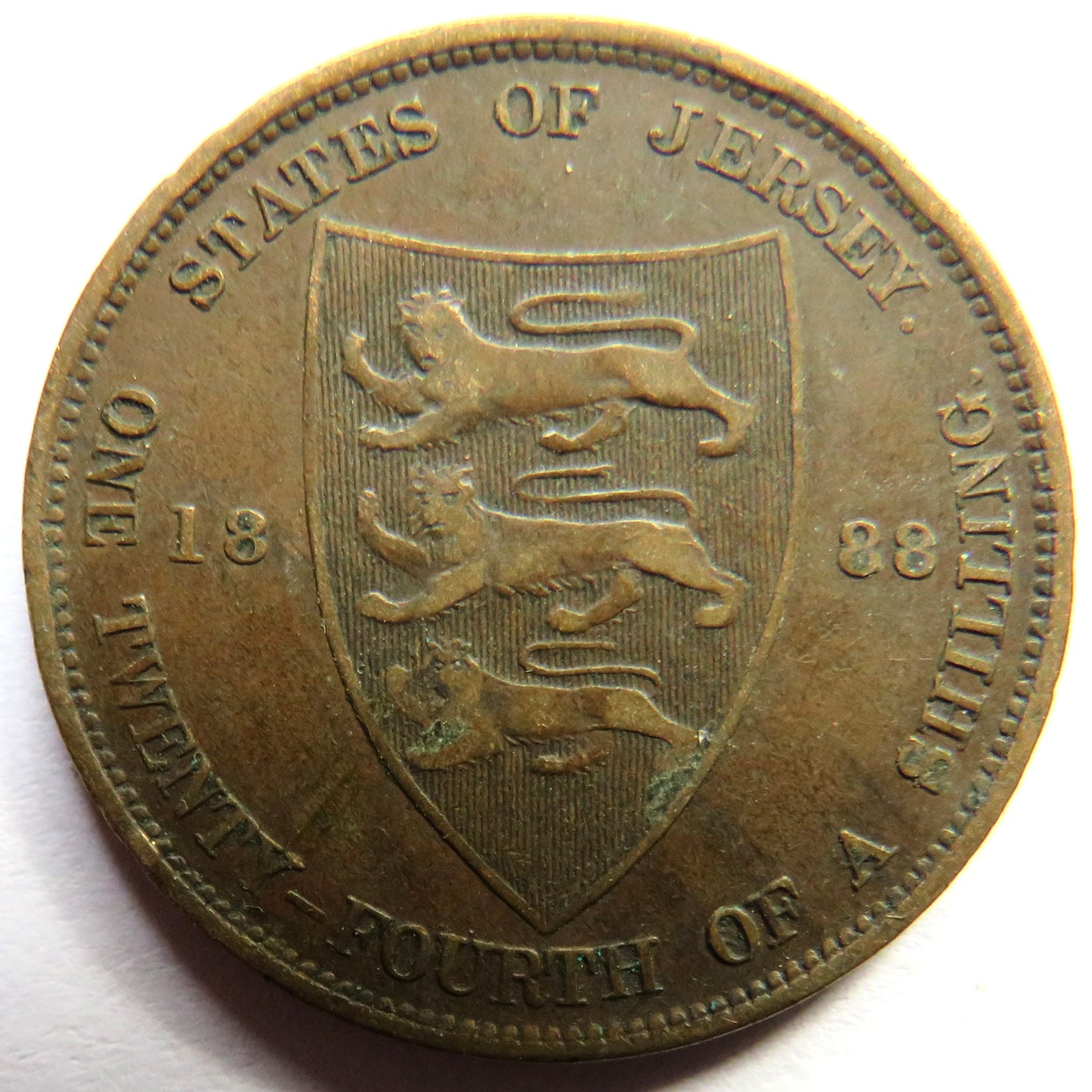 1888 Queen Victoria Jersey 1/24 Shilling Coin