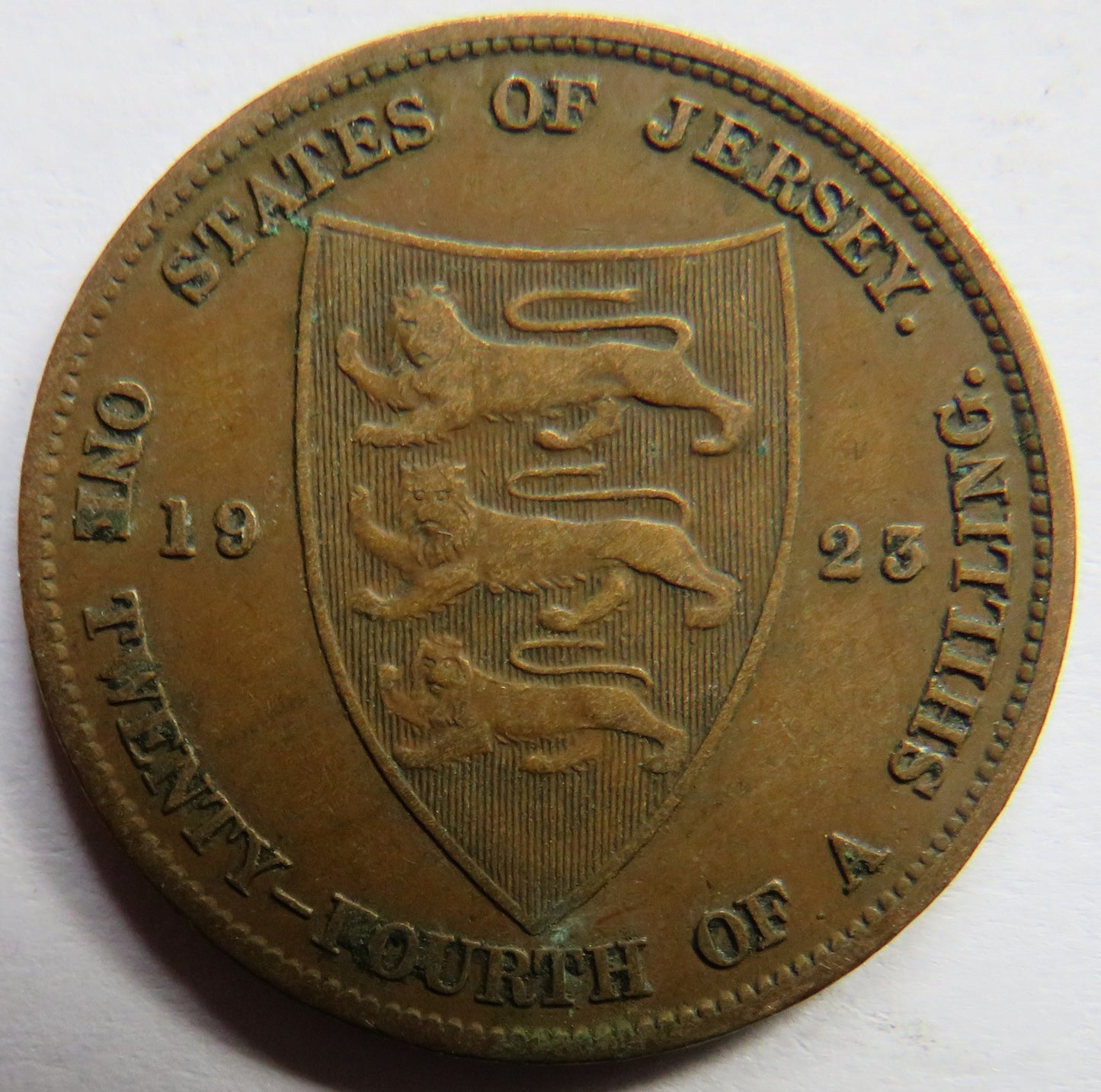 1923 King George V Jersey 1/24 Shilling Coin