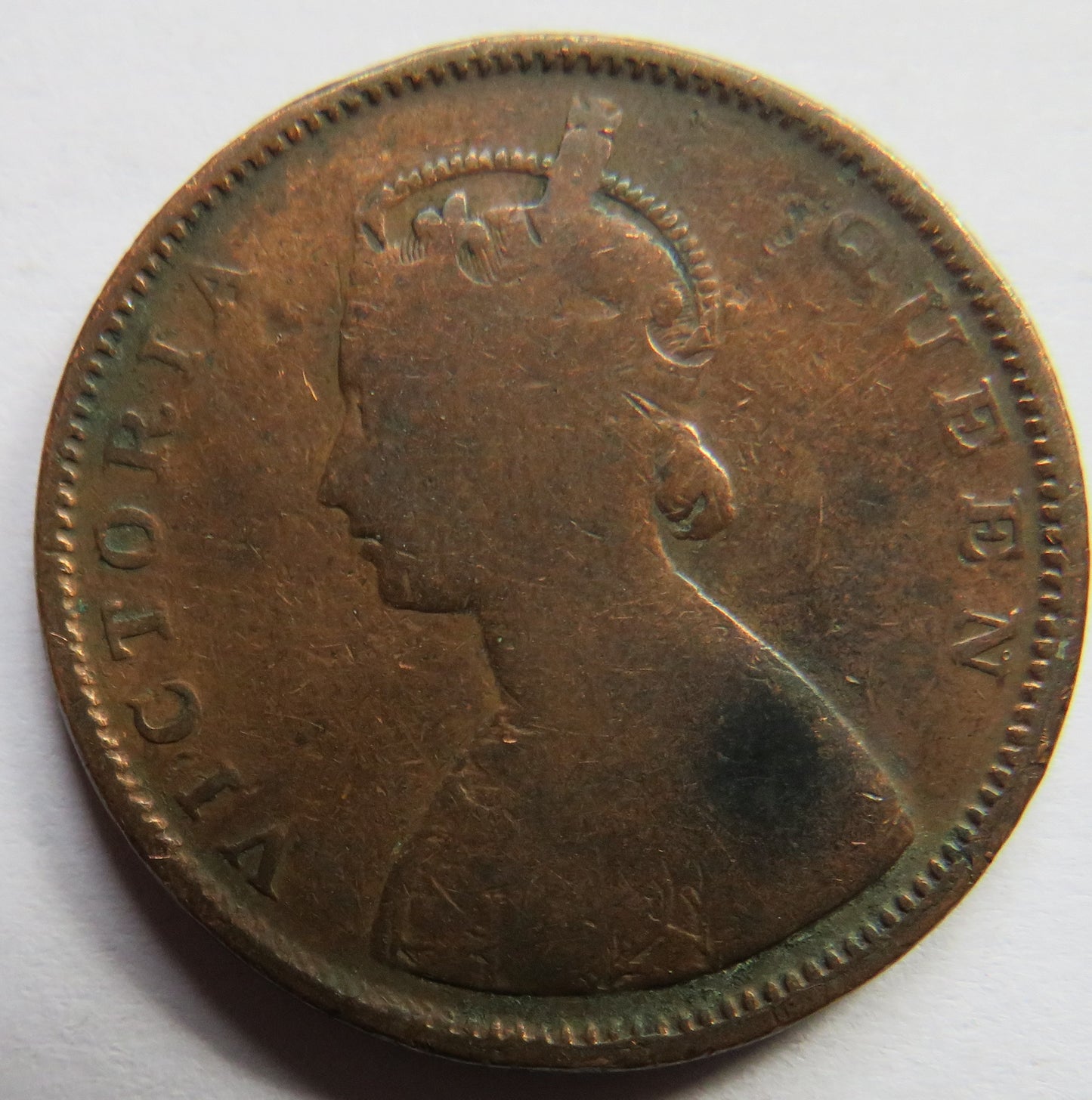 1862 Queen Victoria India 1/2 Half Anna Coin