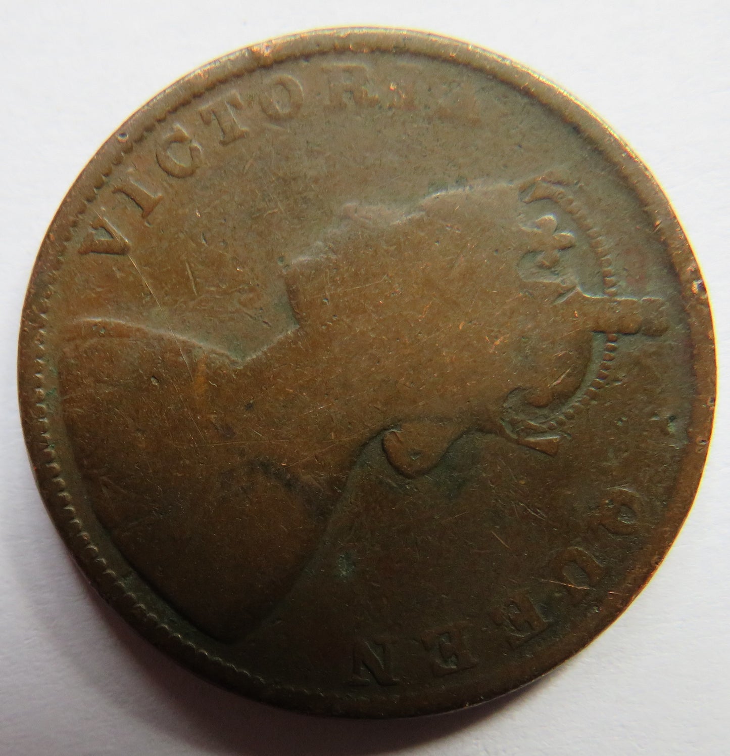 1862 Queen Victoria India 1/2 Half Anna Coin