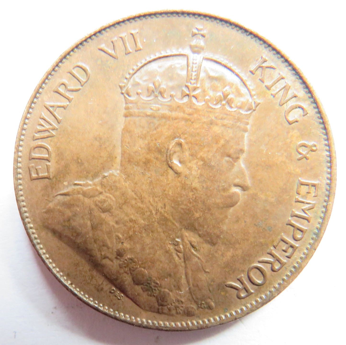 1905 King Edward VII Hong Kong One Cent Coin In Better Grade