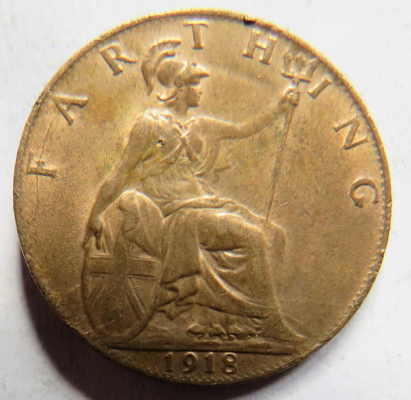 1918 King George V Farthing Coin In Higher Grade - Great Britain