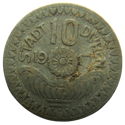 1917 Stadt Duren Germany 10 Pfennig Coin image 1