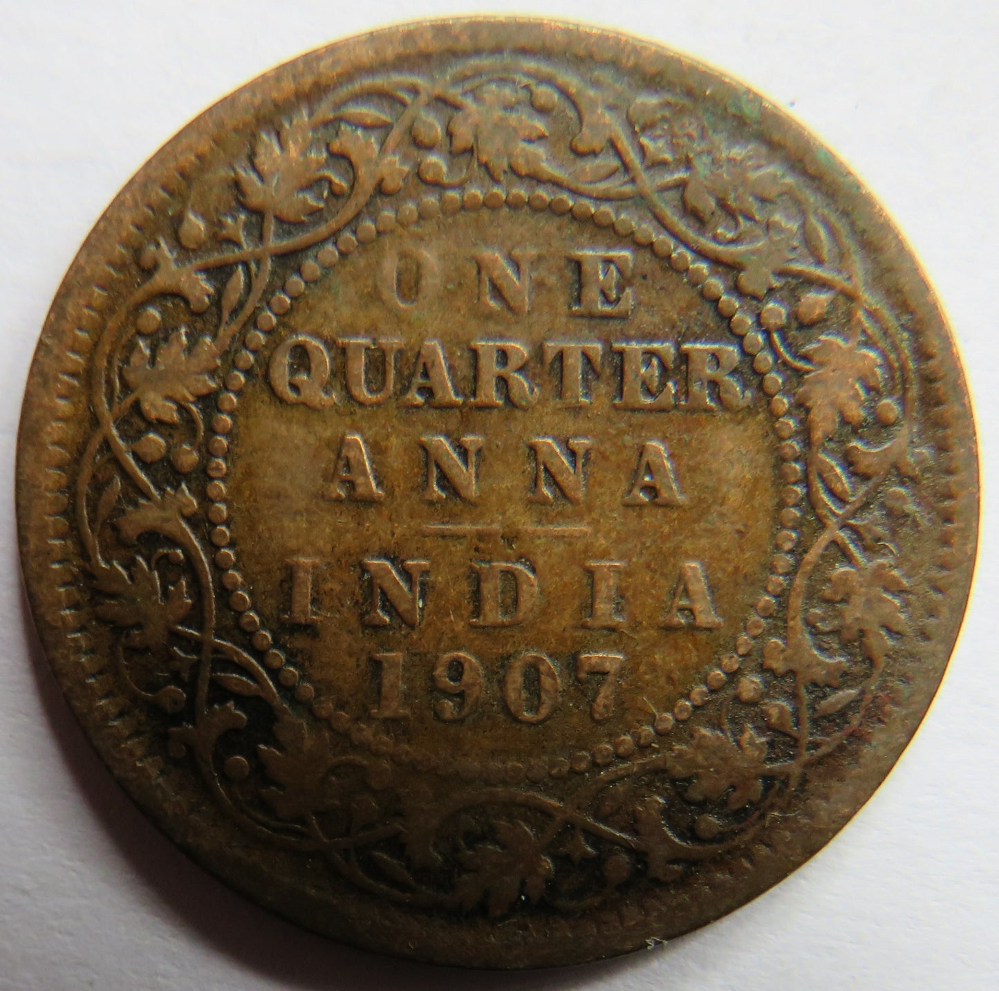 1907 King Edward VII India 1/4 Anna Coin