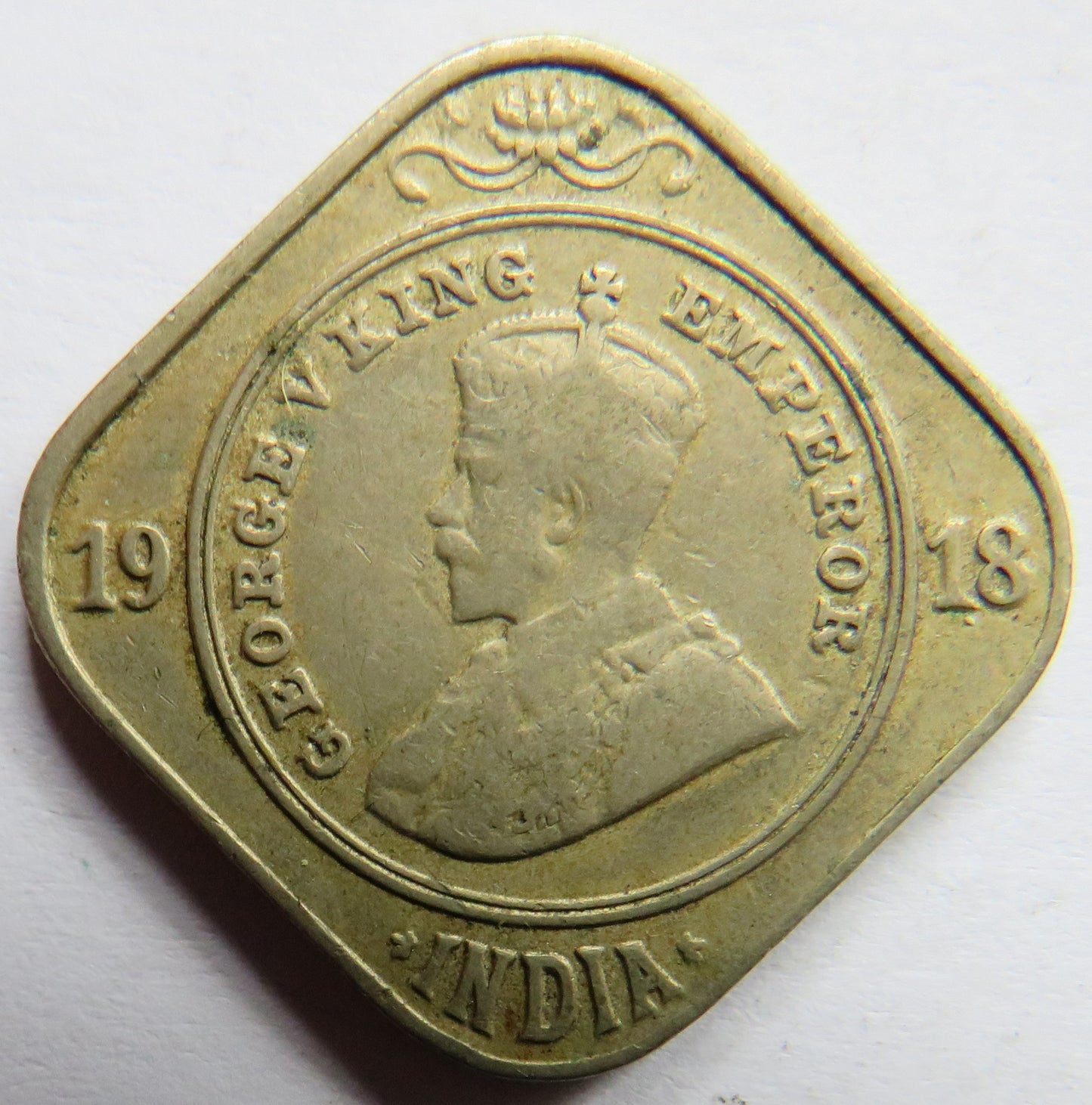 1918 King George V India 2 Annas Coin