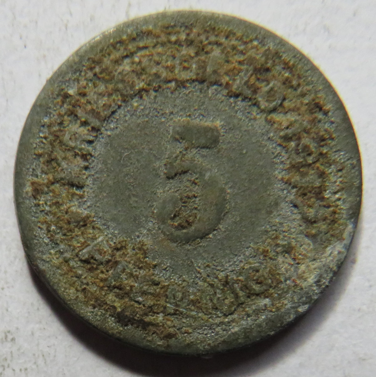 1917 Stadt Ohligs Germany 5 Pfennig Coin image 3