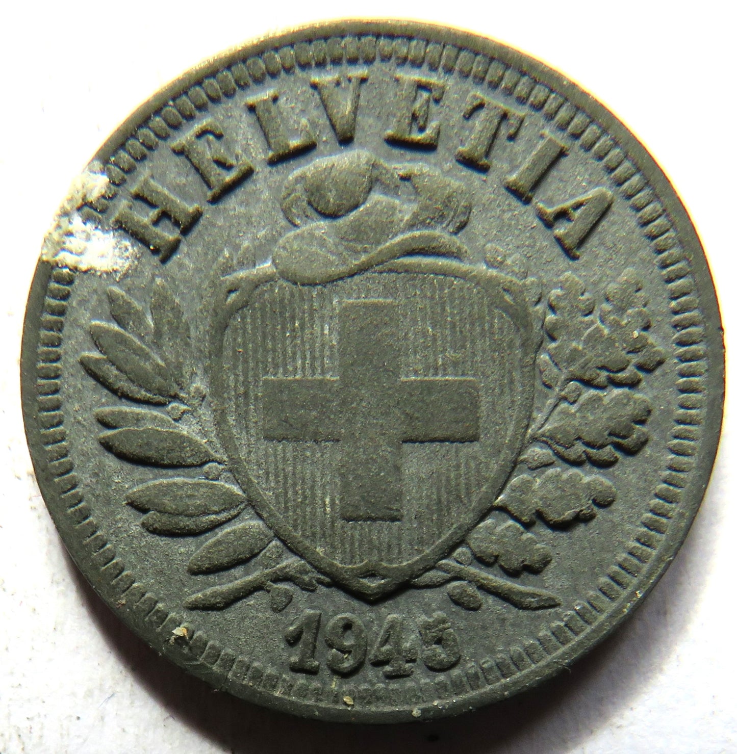1945 Switzerland 2 Rappen Coin
