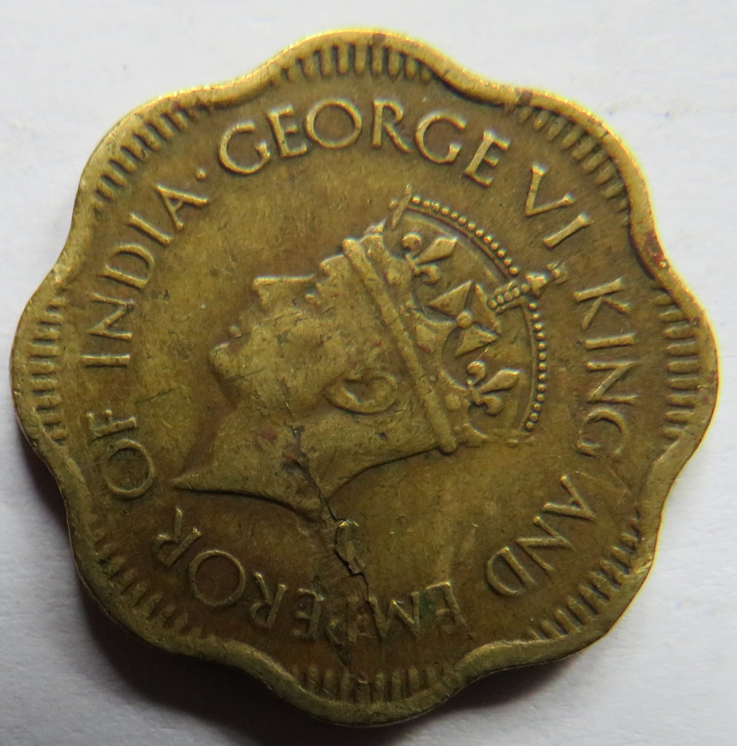 1944 King George VI Ceylon 10 Cents Coin