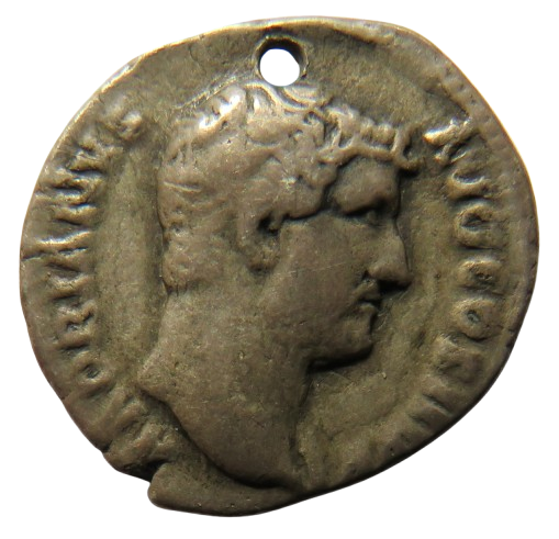 117-138 Hadrian Silver Denarius Roman Coin (Holed)