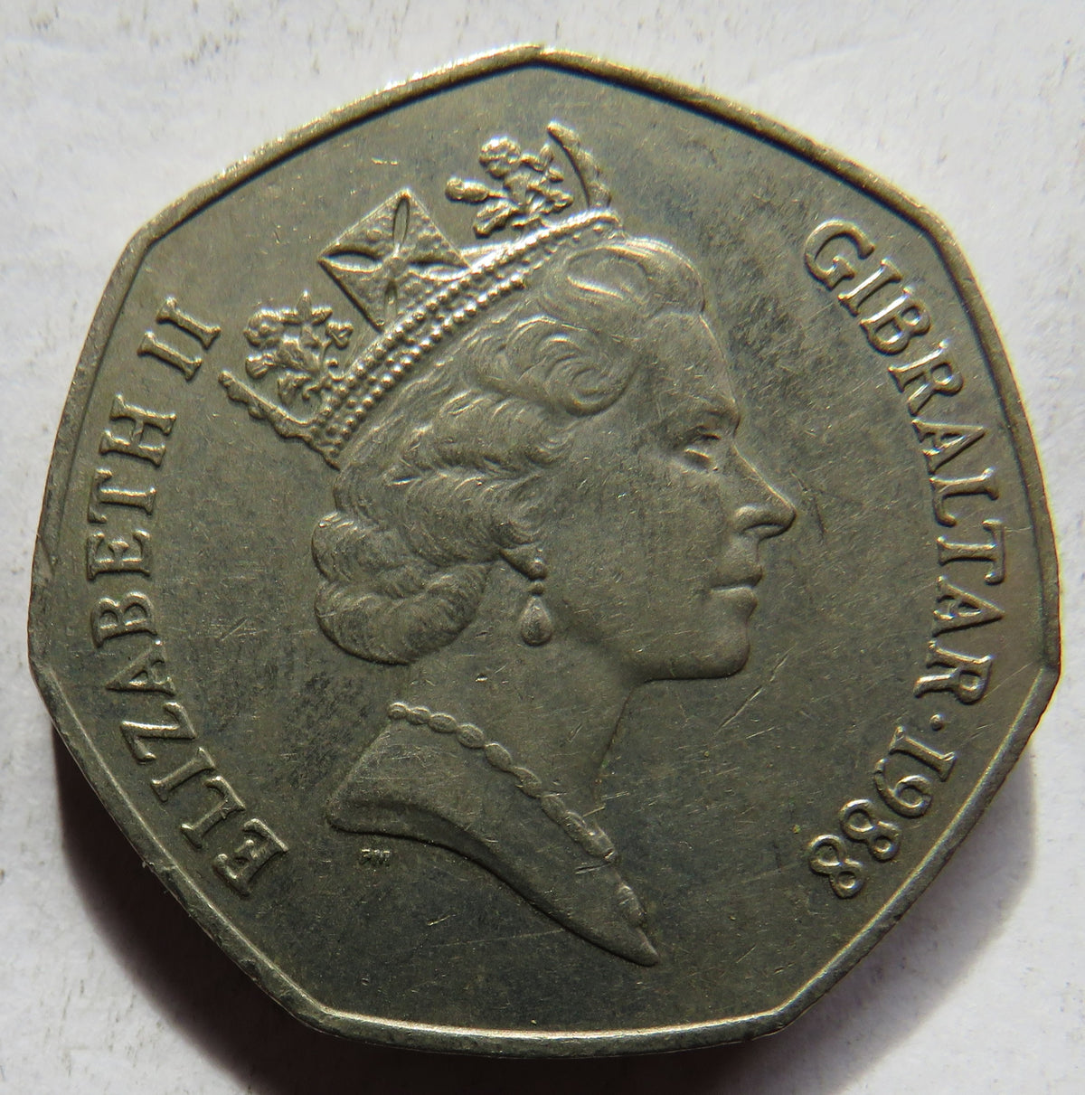 1988 Gibraltar 50p Fifty Pence Coin