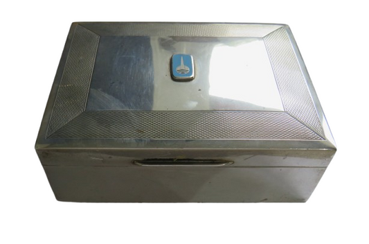 Vintage Silver Wood Lined Cigarette Box Hallmarked Birmingham 1968