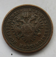 Load image into Gallery viewer, 1851-A Austria One Kreuzer Coin
