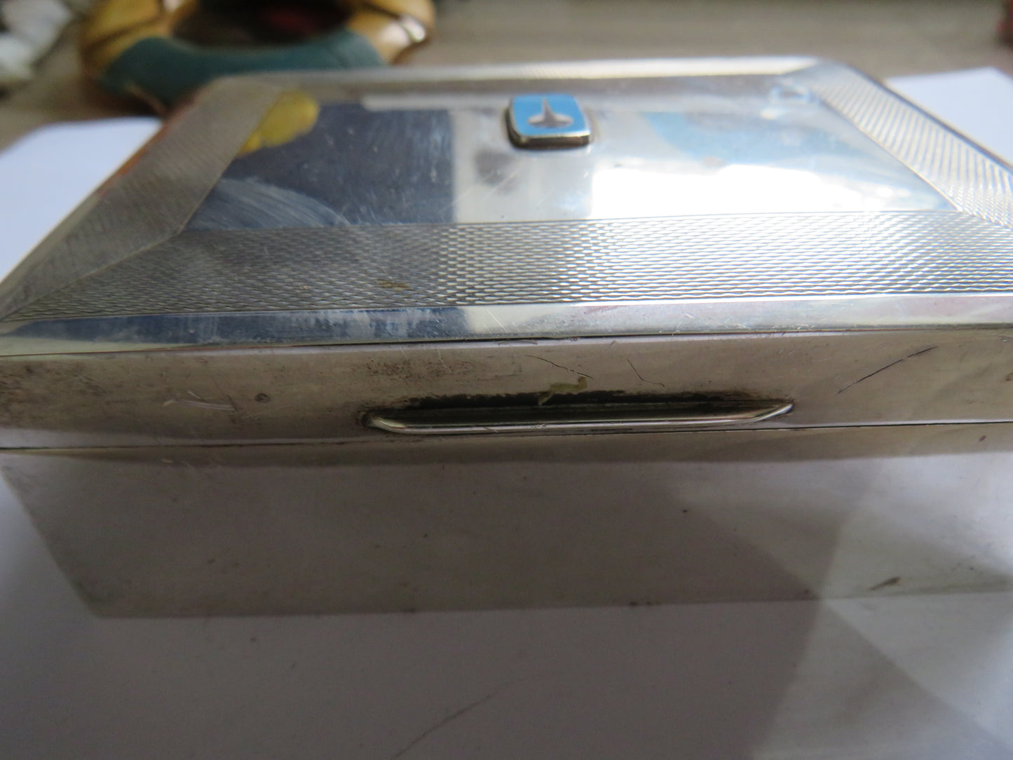 Vintage Silver Wood Lined Cigarette Box Hallmarked Birmingham 1968
