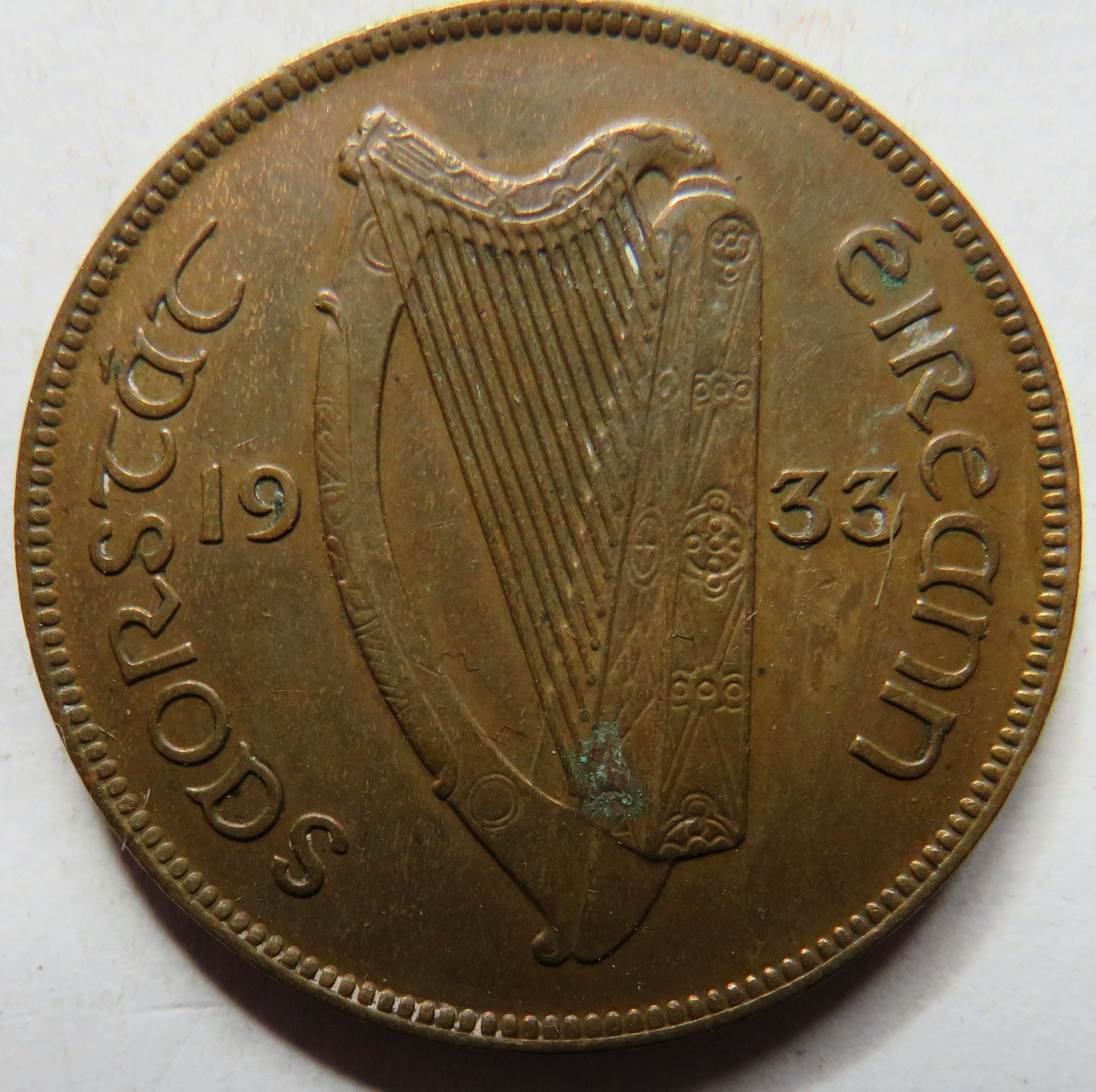 1933 Ireland One Penny Coin