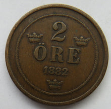 Load image into Gallery viewer, 1882 Sweden 2 Ore Coin
