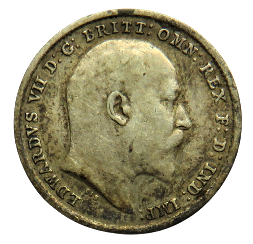 1902 King Edward VII Silver Threepence Coin - Great Britain