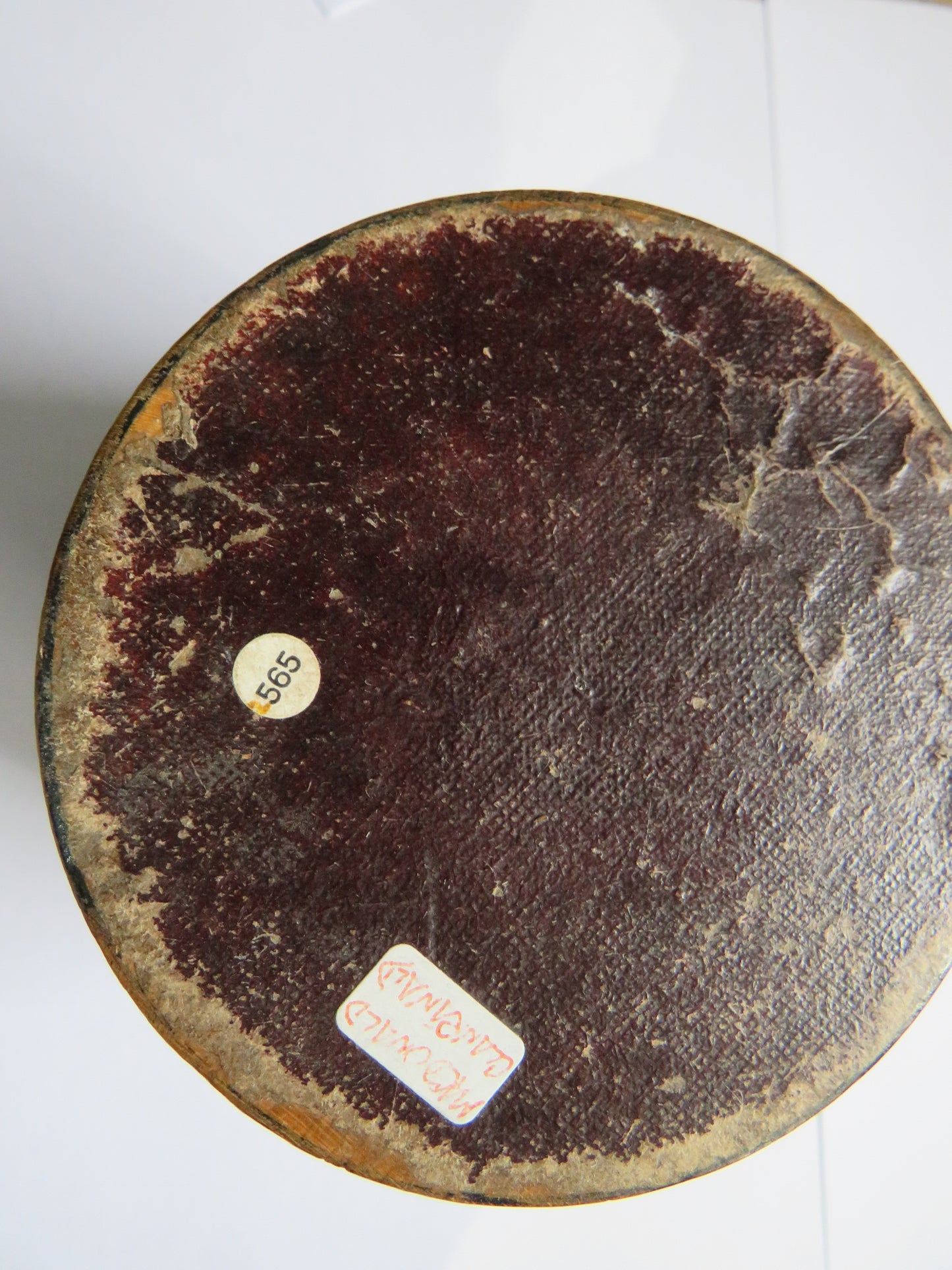 Antique Mauchline Ware Circular Pot / Box Clan Ranald Tartan