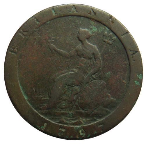 1797 King George III Cartwheel Penny Coin - Great Britain