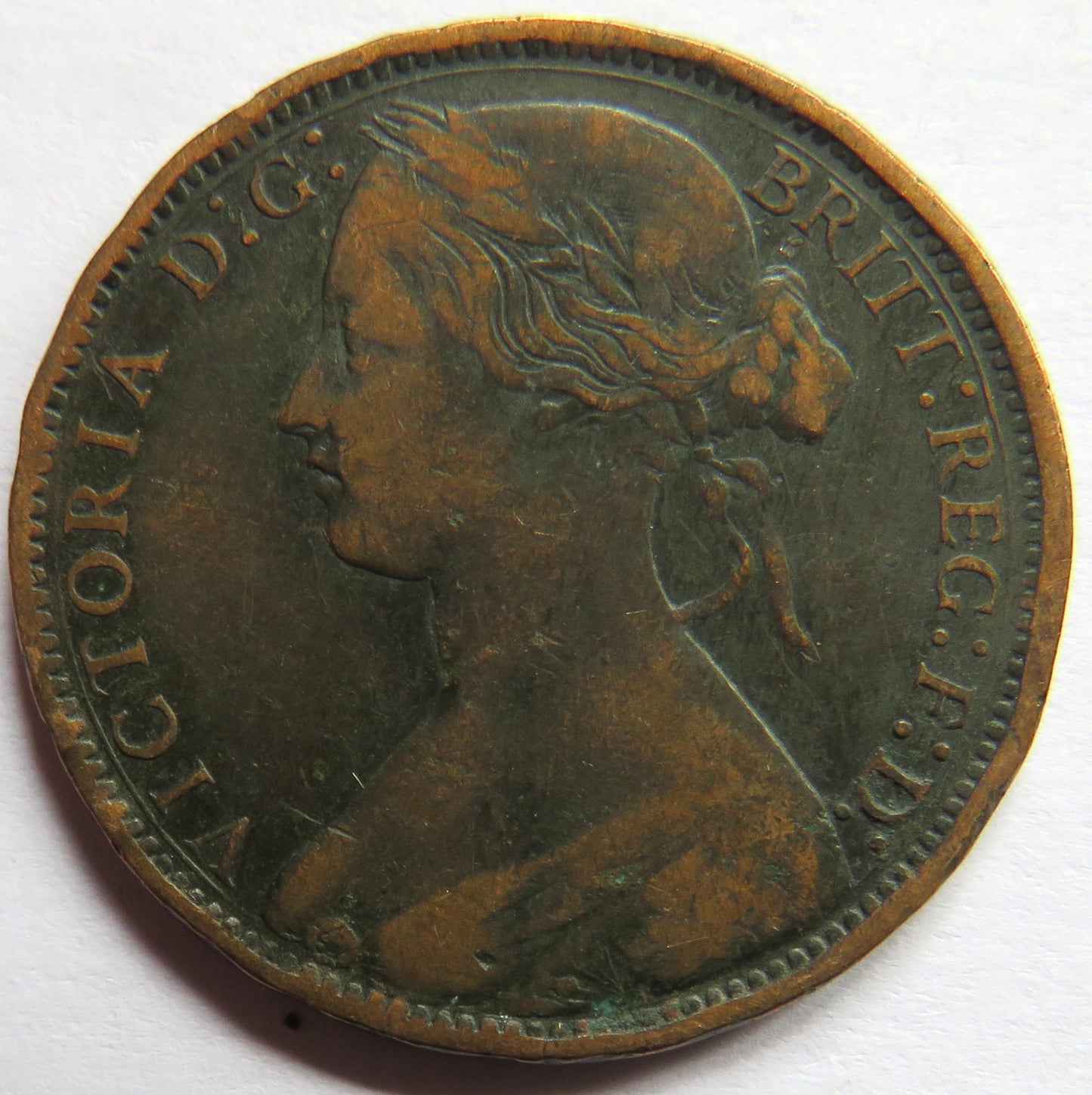 1870 Queen Victoria One Penny Coin - Great Britain