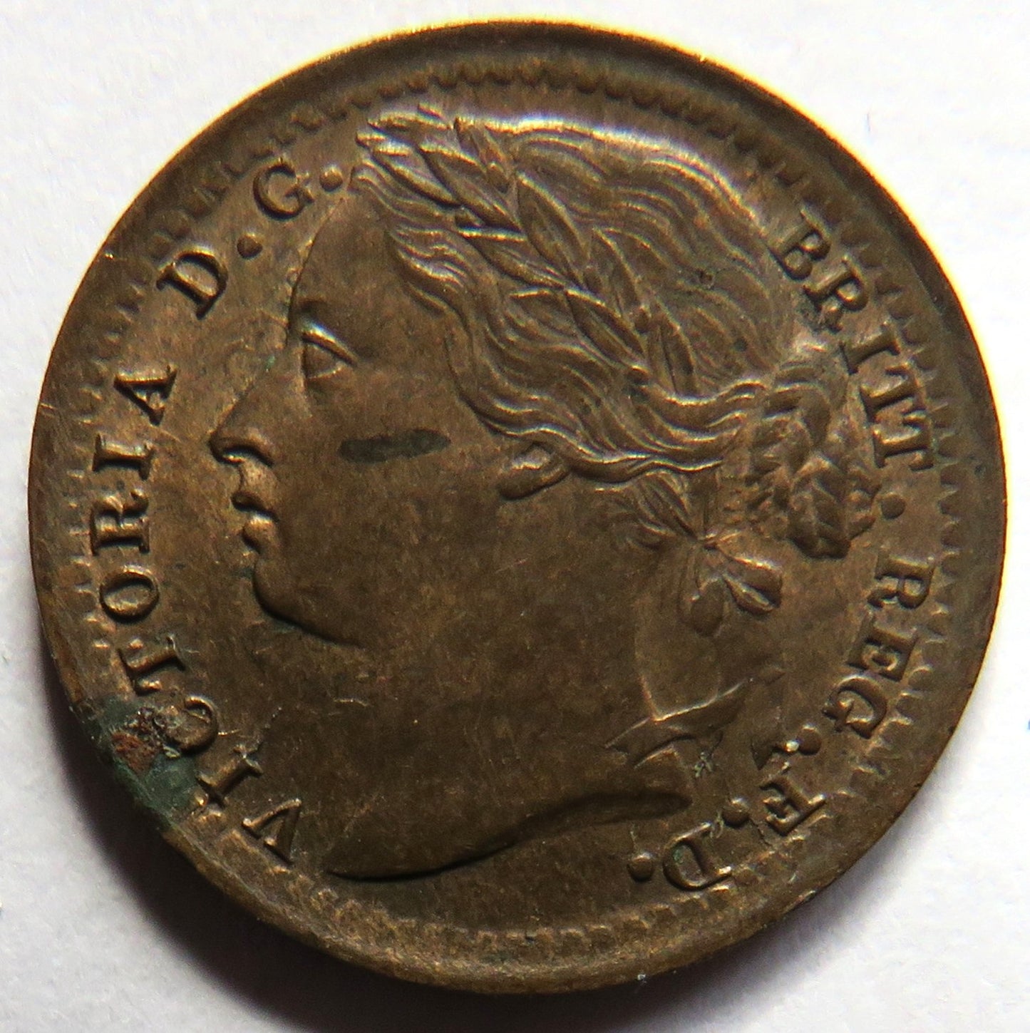 1885 Queen Victoria One Third Farthing Coin (For Use In Malta) High Grade