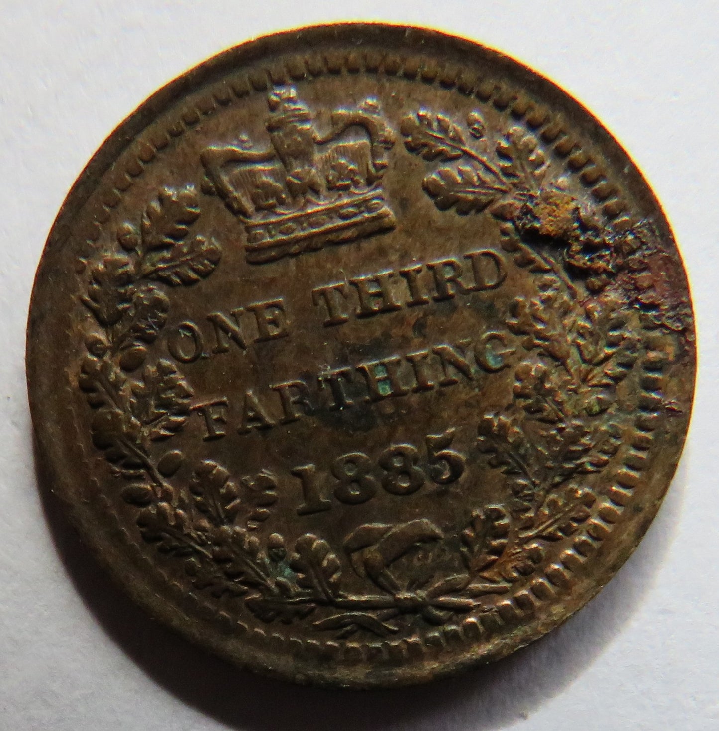 1885 Queen Victoria One Third Farthing Coin (For Use In Malta) High Grade