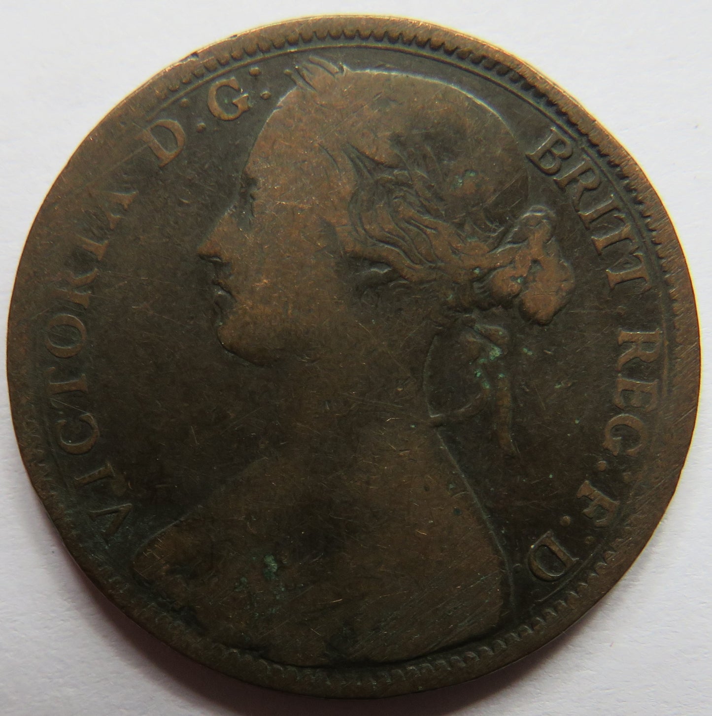 1863 Queen Victoria One Penny Coin - Great Britain