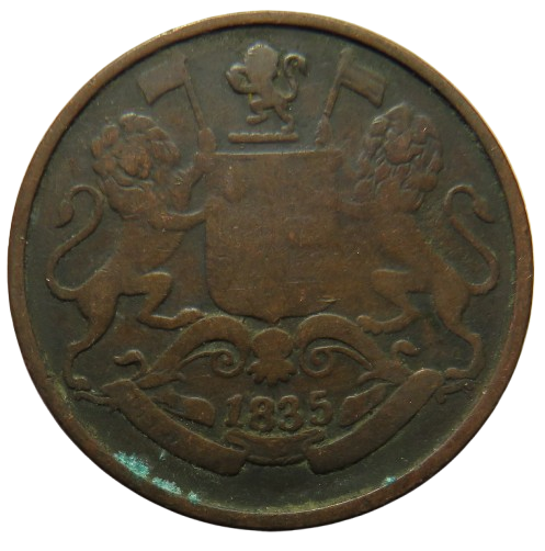 1835 East India Company 1/4 Quarter Anna Coin