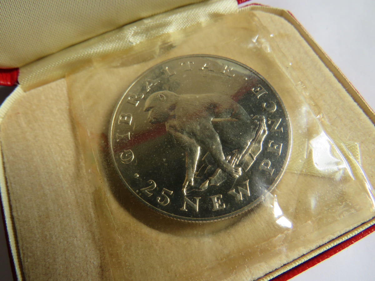 1971 Gibraltar Silver Proof Boxed One Crown Coin