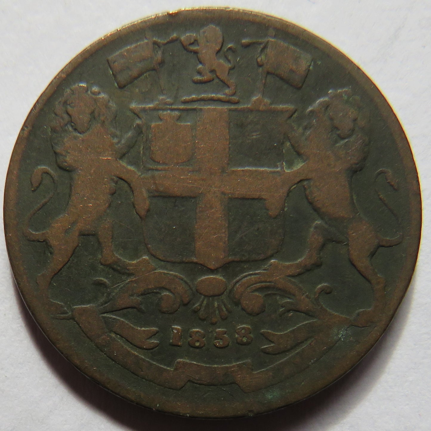 1858 East India Company 1/4 Quarter Anna Coin