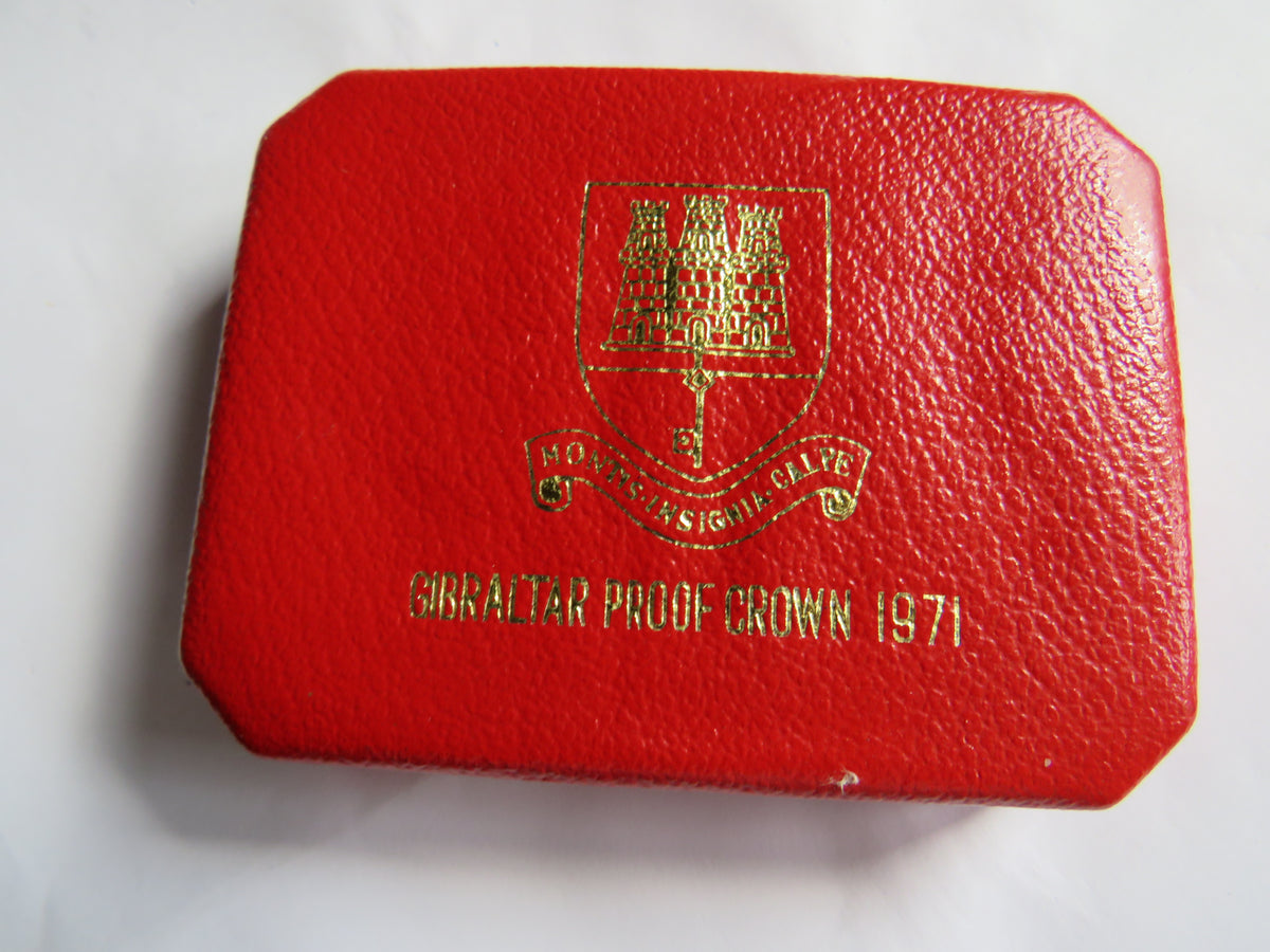 1971 Gibraltar Silver Proof Boxed One Crown Coin