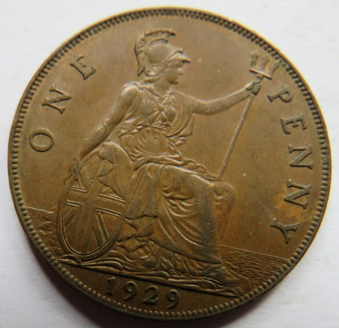 1929 King George V One Penny Coin - Great Britain