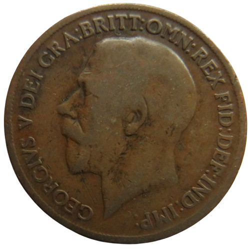 1918-KN King George V One Penny Coin - Great Britain