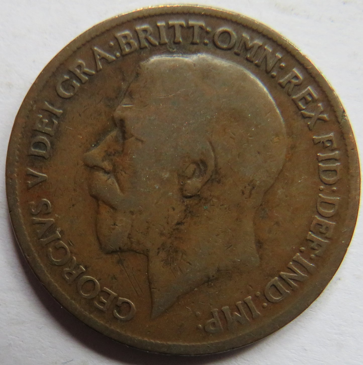 1918-KN King George V One Penny Coin - Great Britain