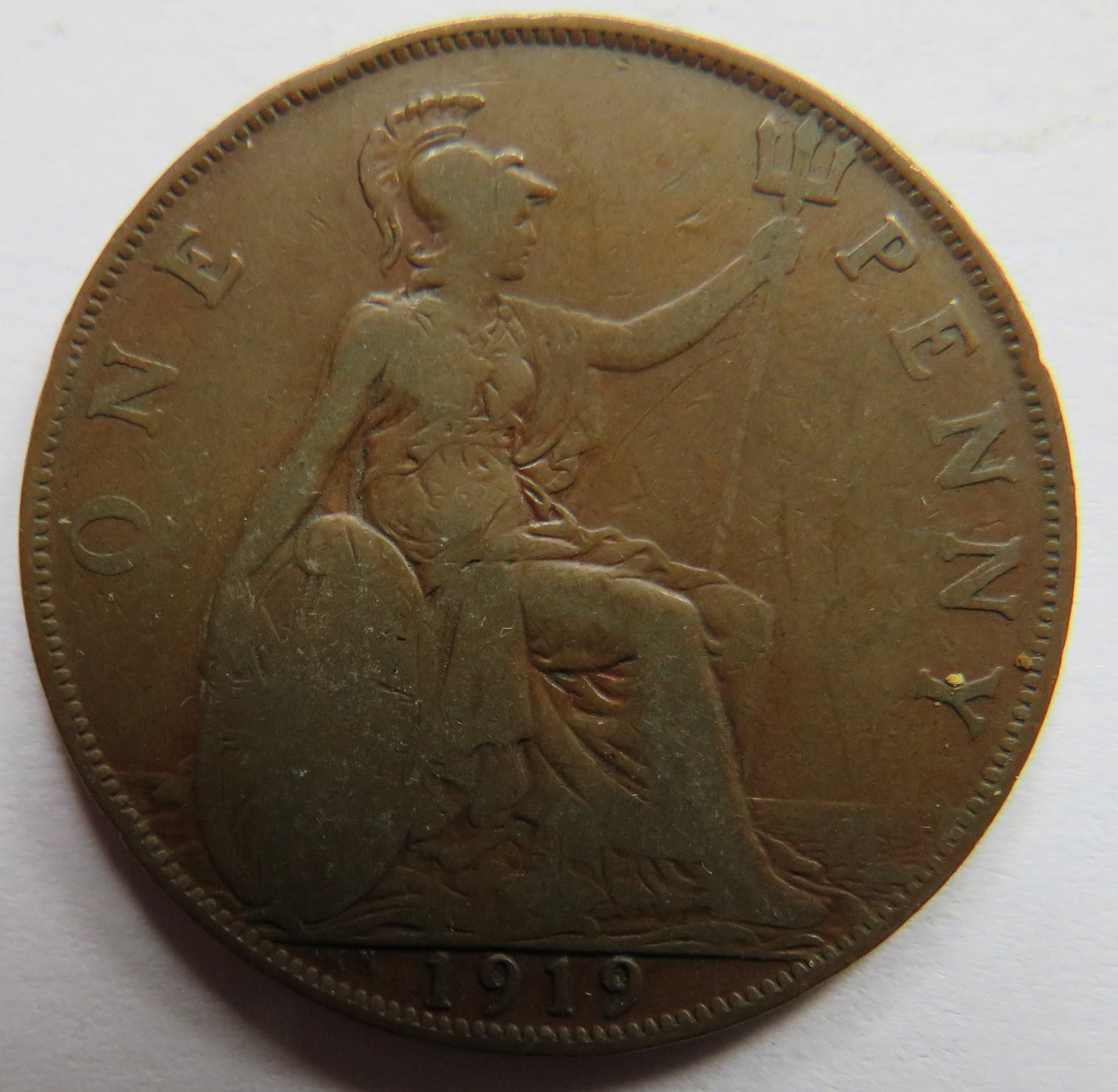 1919-KN King George V One Penny Coin - Great Britain