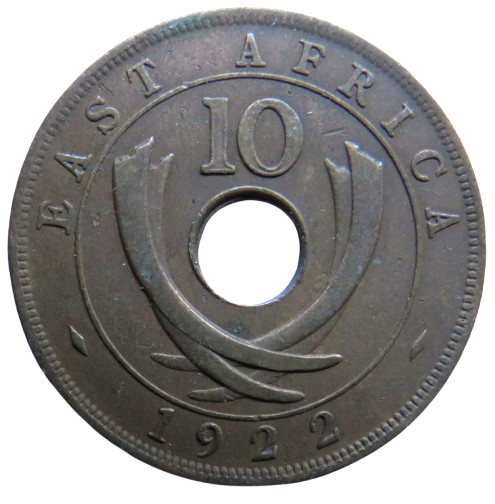 1922 East Africa 10 Cents Coin