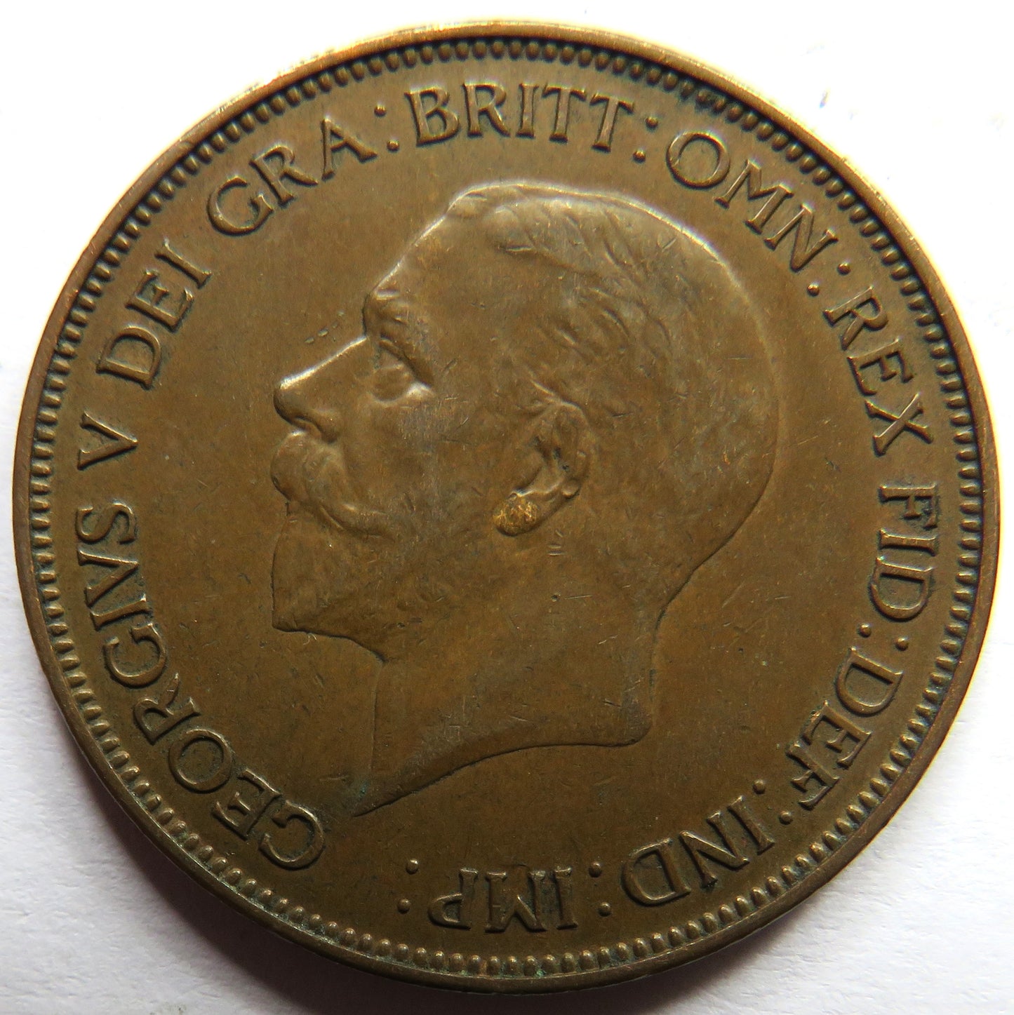 1935 King George V One Penny Coin - Great Britain