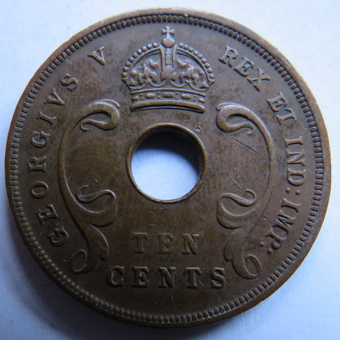 1922 East Africa 10 Cents Coin