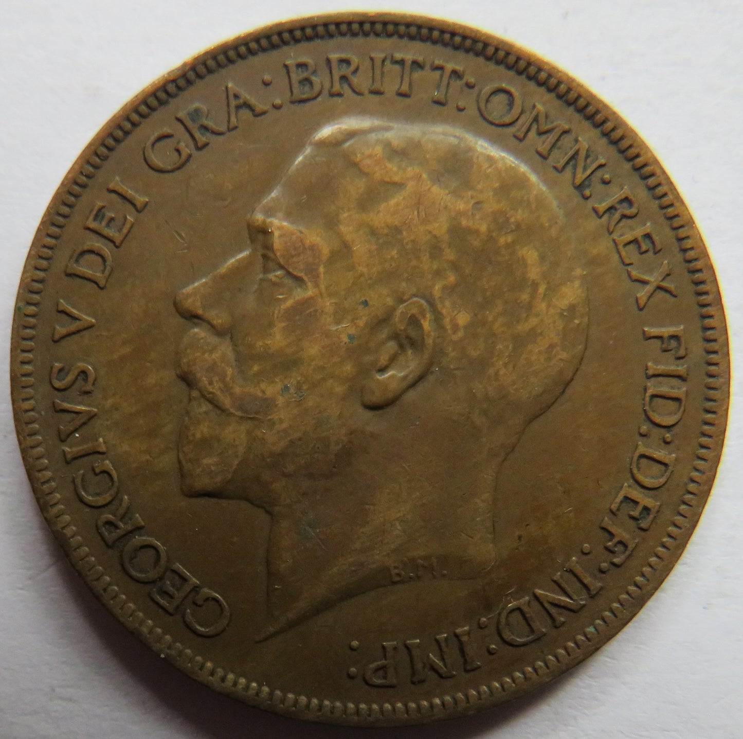 1921 King George V One Penny Coin - Great Britain
