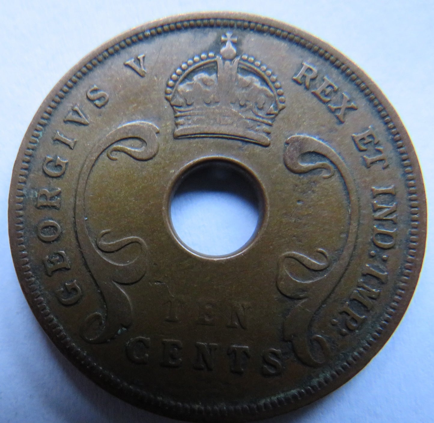 1922 East Africa 10 Cents Coin