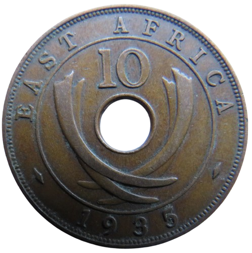 1935 East Africa 10 Cents Coin
