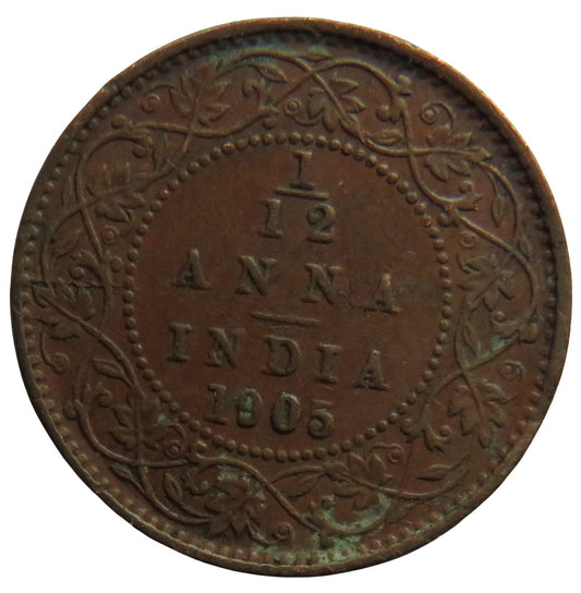 1905 King Edward VII India 1/12th Anna Coin