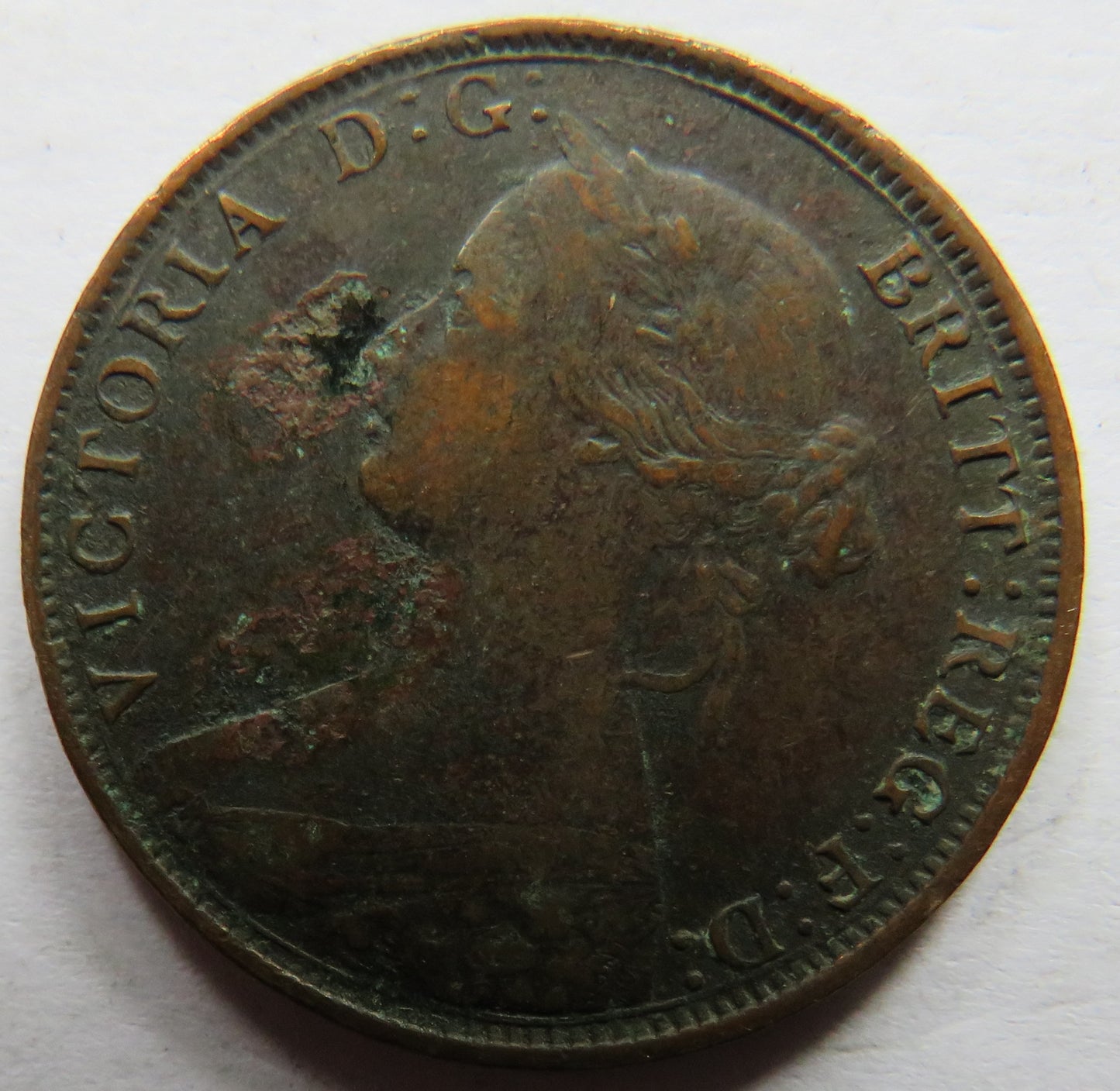 1862 Queen Victoria Halfpenny Coin - Great Britain