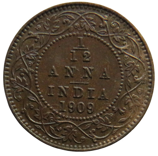 1909 King Edward VII India 1/12th Anna Coin Higher Grade