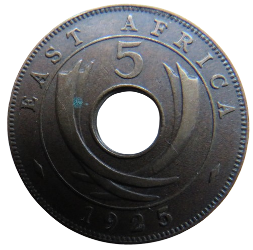 1925 East Africa 5 Cents Coin