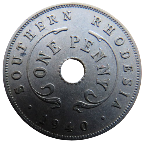1940 Southern Rhodesia One Penny Coin