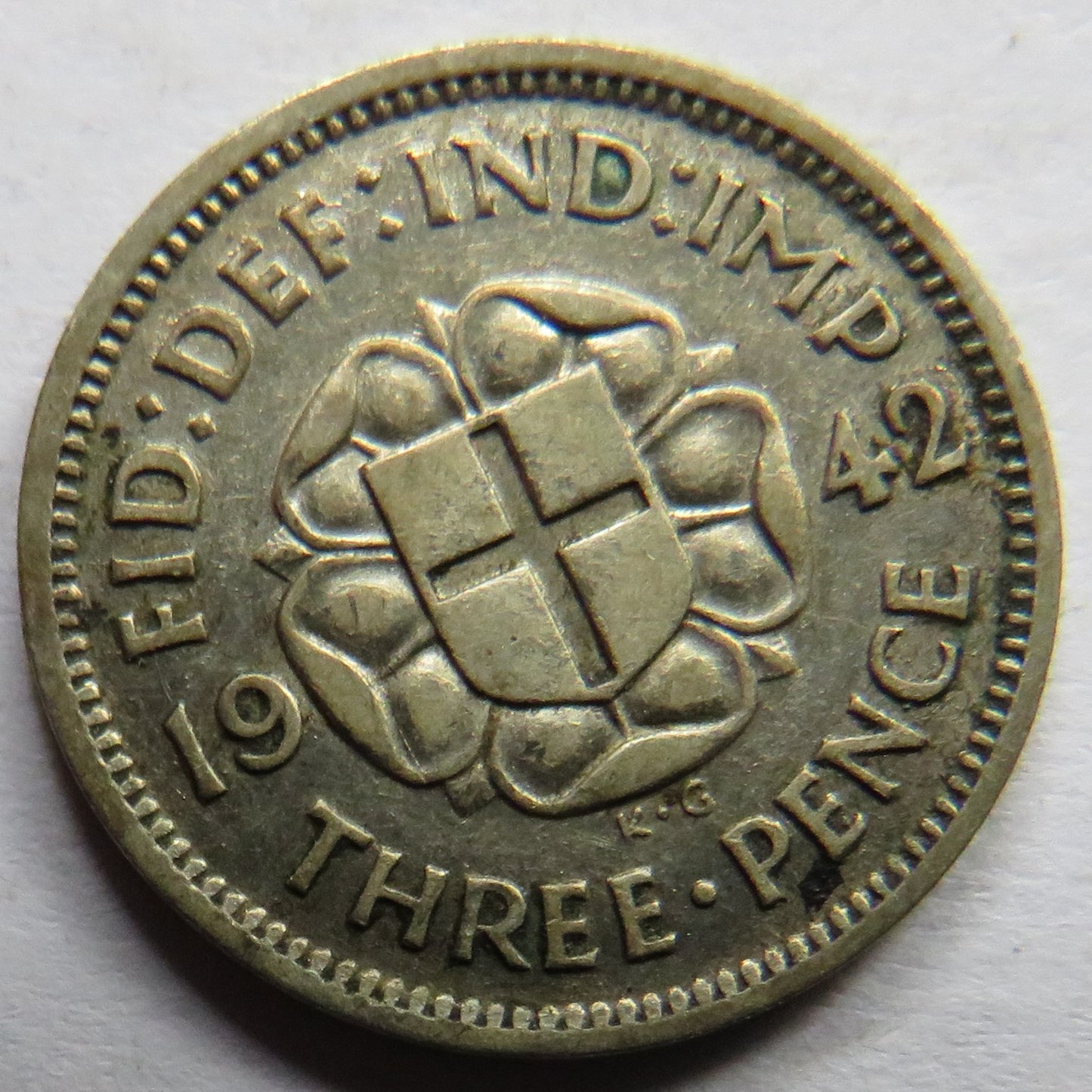 1942 King George VI Silver Threepence Coin - Great Britain